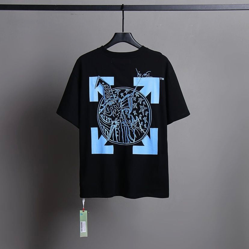 Camiseta Off-White - Bordada Preta